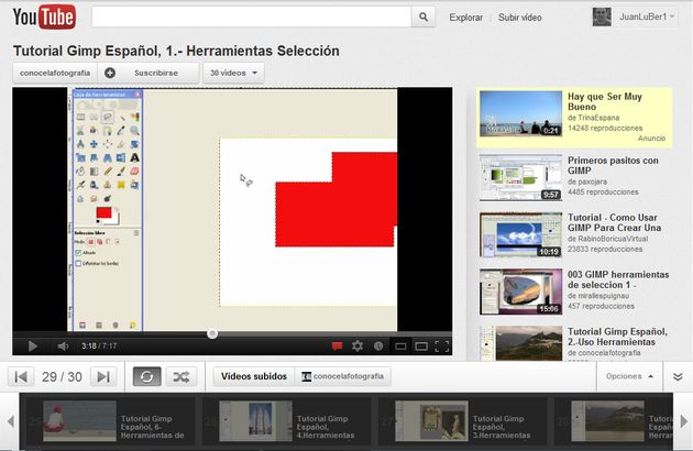 Videotutorial de GIMP en español