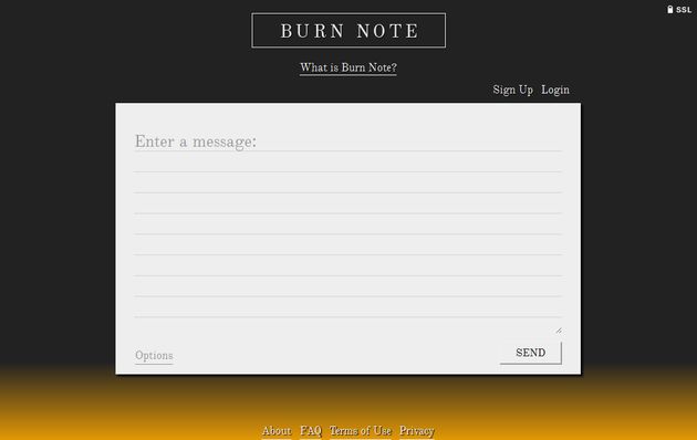 Burn Note, envía notas personales que se eliminan automáticamente tras un tiempo