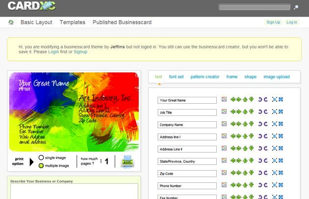 CARDXC, herramienta web para crear gratis tus tarjetas de visita o contacto