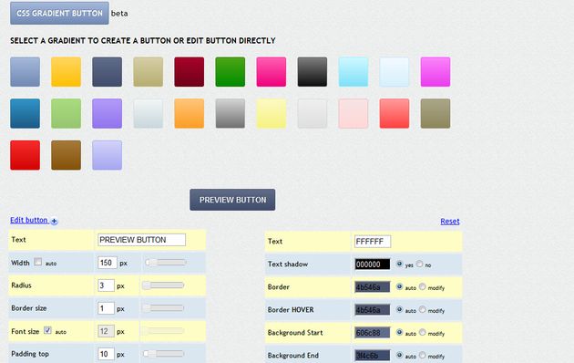 CSS Gradient Button, utilidad web gratuita para crear botones CSS fácilmente