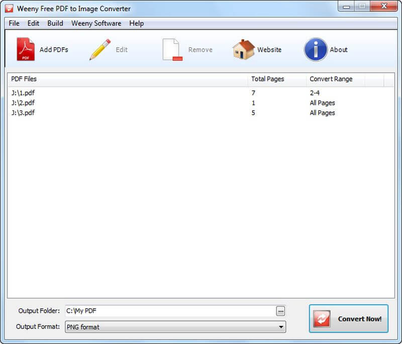 Convertidor de PDF a imagen - Weeny Free PDF to Image Converter