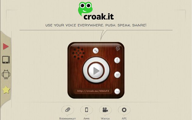 Croak: graba tu voz, modifica algunos parámetros para hacerla más divertida y compártela