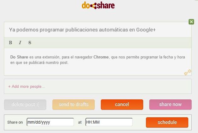 Do Share, la extensión de Chrome que nos permite programar publicaciones en Google+