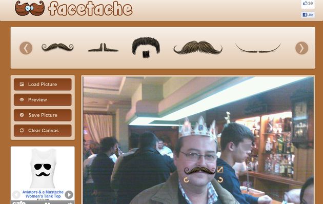 Facetache, pon 'bigotes' a tus fotos y compártelas en Facebook
