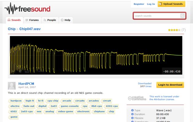 Freesound, banco de sonidos de dominio público o con licencia Creative Commons