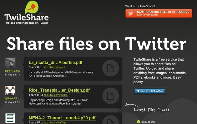 TwileShare, 1 Gb de almacenamiento gratis para compartir archivos en Twitter