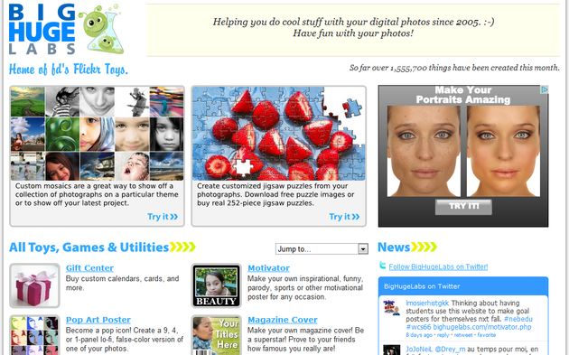 Bighugelabs, crea composiciones y aplica bonitos efectos a tus fotos con esta herramienta web