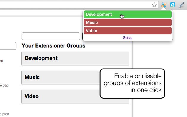 Extensioner, crea grupos para habilitar y deshabilitar extensiones de Chrome rápidamente