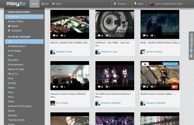 Mixy: una red social para descubrir vídeos, crear listas de reproducción y compartirlas