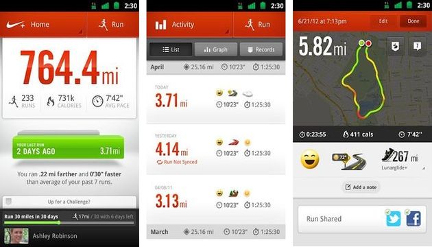 Nike+ Running listo para Android