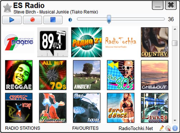 RadioTochki, escucha cientos de emisoras musicales de radio y grábalas