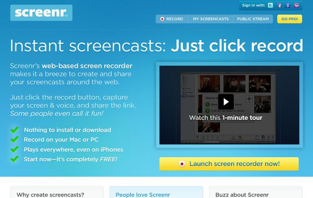 Screenr, captura un vídeo de tu Escritorio con esta herramienta web gratuita