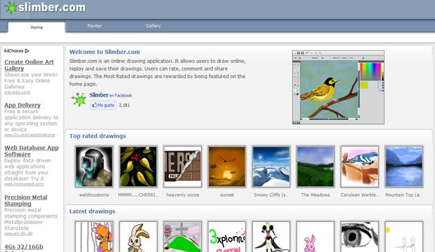 Slimber, una web para dibujar y compartir tus creaciones desde su galería