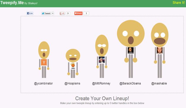 Tweepify, una simpática forma de comparar usuarios de Twitter