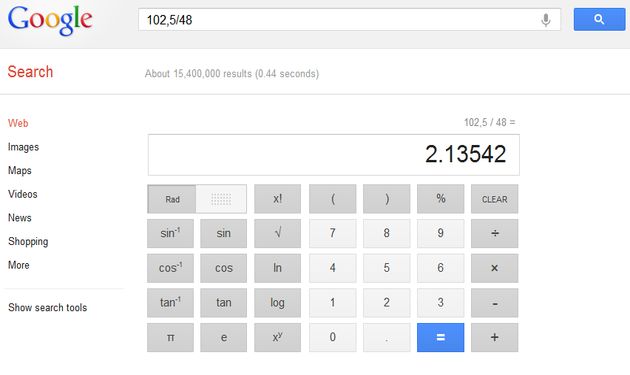 Los cálculos matemáticos de Google ya ofrecen una potente calculadora virtual
