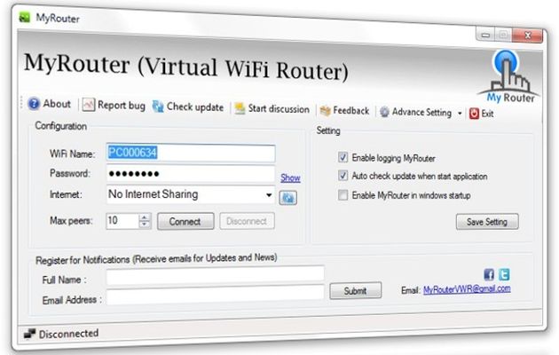 MyRouter, transforma tu PC en un router inalámbrico