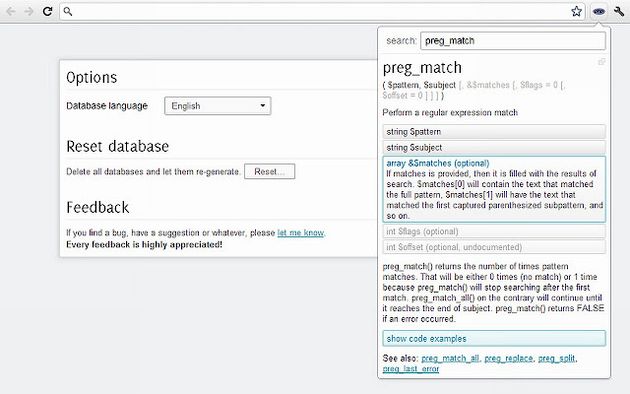 PHP Ninja Manual, manual de PHP como una extensión en Chrome