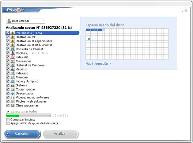 Privazer, eficaz aplicación gratuita para eliminar rastros y mantener limpio tu disco duro