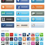 Gran colección gratuita de botones e iconos de las redes sociales más populares