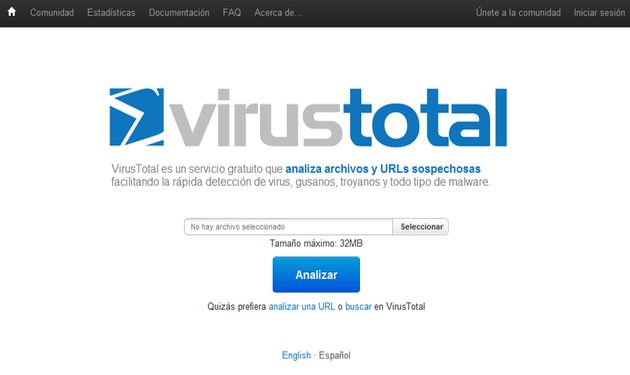 VirusTotal, análisis online para urls y archivos sospechosos