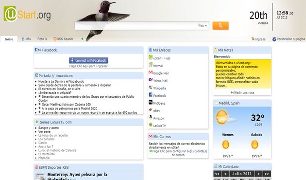 uStart, una página de inicio que puedes personalizar a tu gusto
