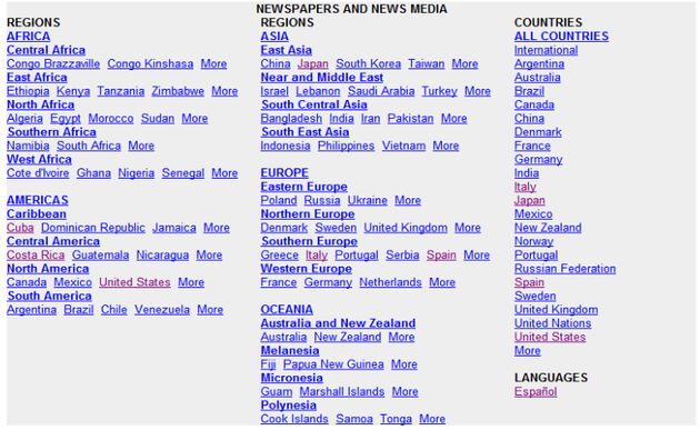 ABYZ News Links, enorme directorio de medios de comunicación de todo el mundo