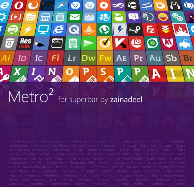 Más de 100 iconos gratuitos de aplicaciones, en estilo Metro