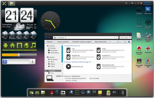 Android Jelly Bean Skin Pack, un tema gratuito para transformar tu Windows 7 en Android Jelly Bean