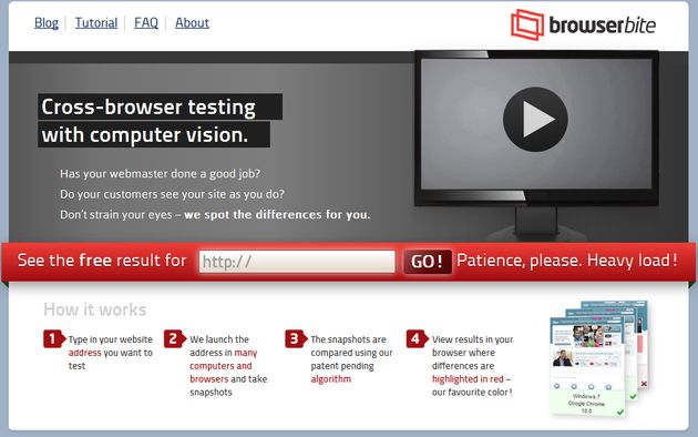 Browserbite, comprueba como se muestra tu sitio en distintos navegadores y sistemas operativos