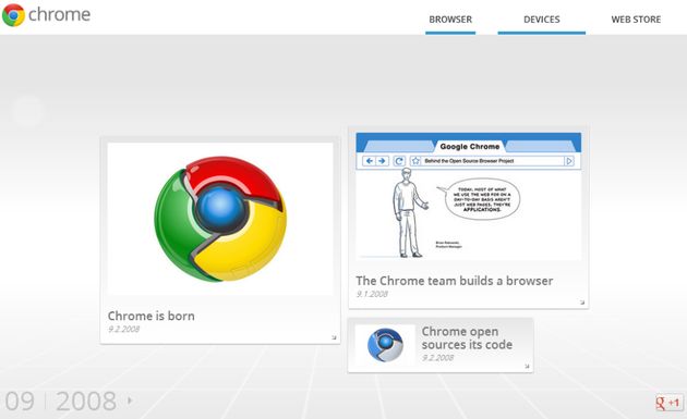 Chrome Time Machine, una página para conocer la historia de Chrome y celebrar su cuarto aniversario