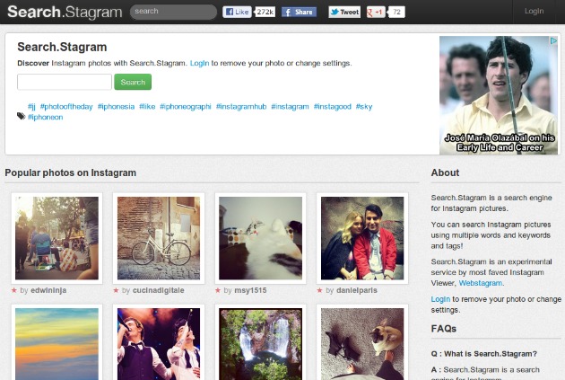 Search.Stagram, un buscador de imágenes en la red social Instagram