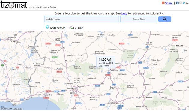 Tizomat, un mapa para conocer la hora en cualquier parte del mundo