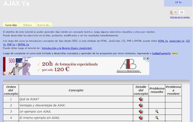 Ajax Ya: curso online, gratuito y en español de AJAX, con teoría y ejercicios