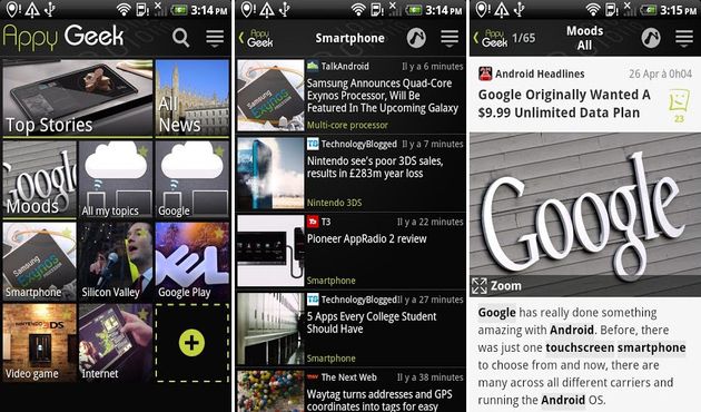 Appy Geek, un lector de noticias tecnológicas para tu Android o iOS
