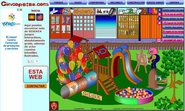 Cincopatas, selección de juegos didácticos y cuentos ilustrados para los niños