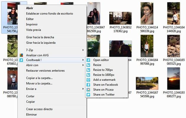 Cooltweak, edita y comparte imágenes desde el menú contextual de Windows