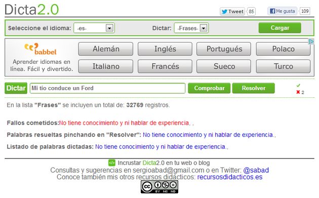 Dicta2.0, dictados en distintos idiomas para practicar escritura y ortografía