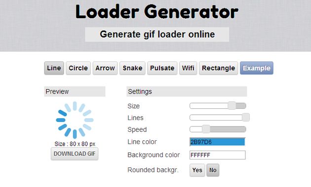 Loader Generator, generador online de gifs de precarga