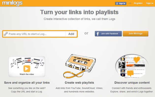Minilogs, crea playlists con audio y vídeo de los sitios más populares y compártelas con el mundo