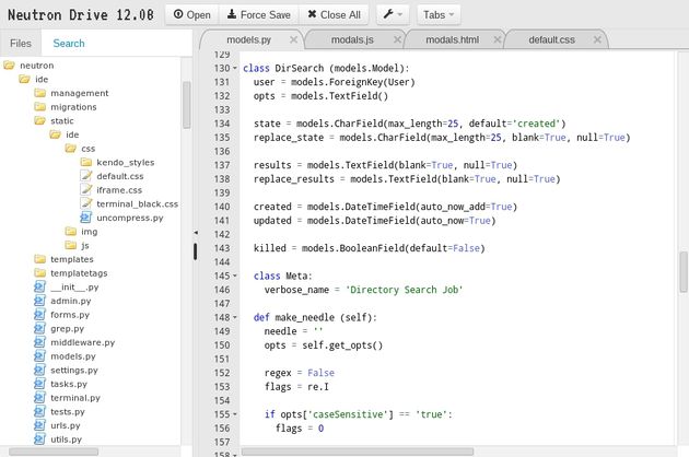 Neutron Drive, un editor de código en línea sincronizado con Google Drive