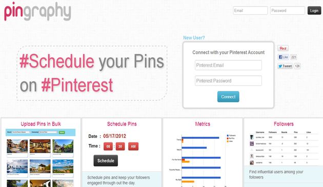 PinGraphy, programa tus publicaciones en Pinterest