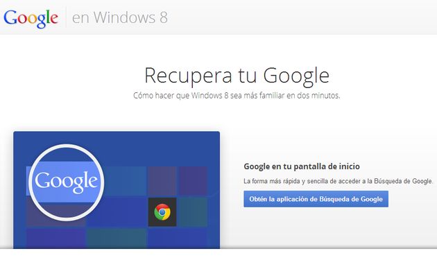 Recupera tu Google, una página que nos enseña a no olvidarnos de Google en el nuevo Windows 8