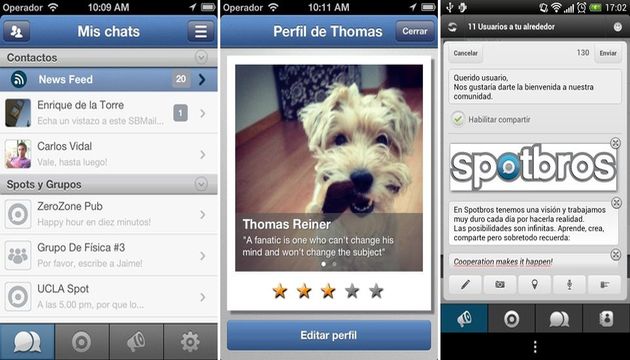 Spotbros: interesante alternativa a WhatsApp que también incluye salas de chat geolocalizadas