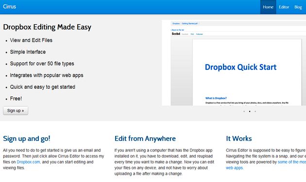 Cirrus Editor, plataforma online y gratuita para editar nuestros archivos de Dropbox