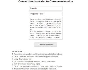 Convert bookmarklet to Chrome extension