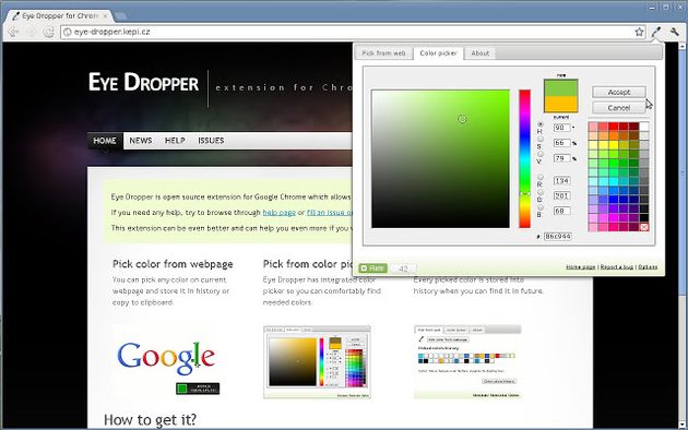 Eye dropper, conoce el código hexadecimal de cualquier color con esta extensión para Chrome