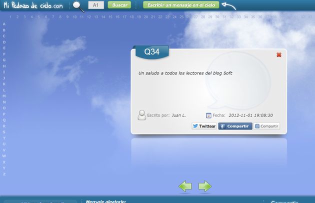 MiPedazoDeCielo, un cielo virtual para dejar mensajes a amigos y seres queridos