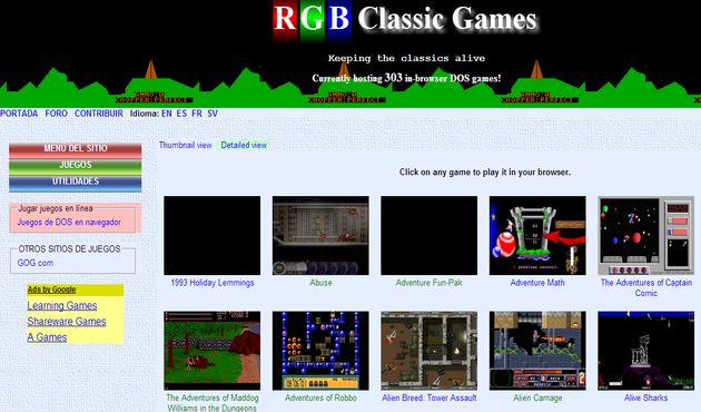 RGB Classic Games, portal para nostálgicos con los juegos clásicos de DOS para jugar online