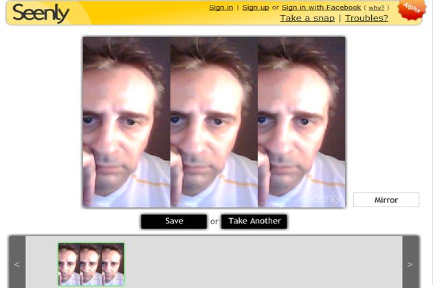Seenly, tómate una foto con tu webcam, aplícale un original efecto y compártela