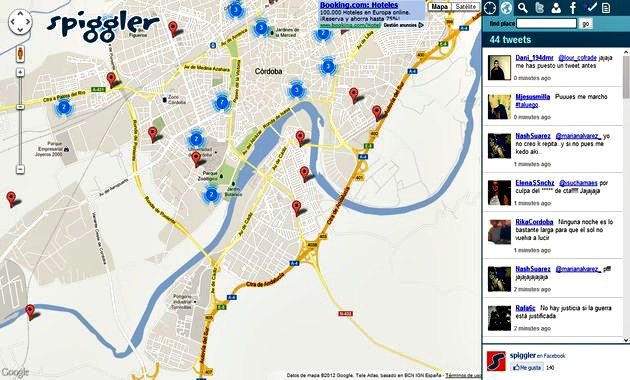 Spiggler, una aplicación web que nos muestra los tweets geolocalizados en el mapa